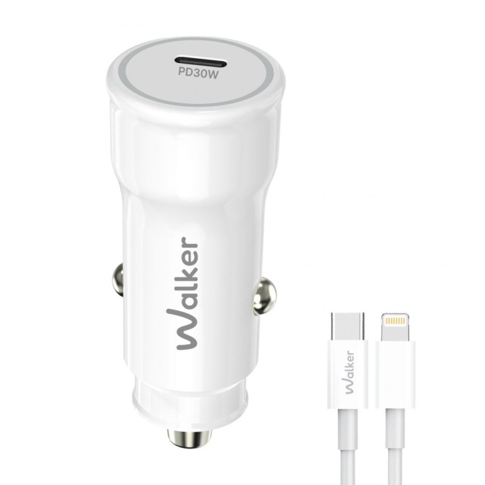 Автомобільний зарядний пристрій WALKER WCR-63 White