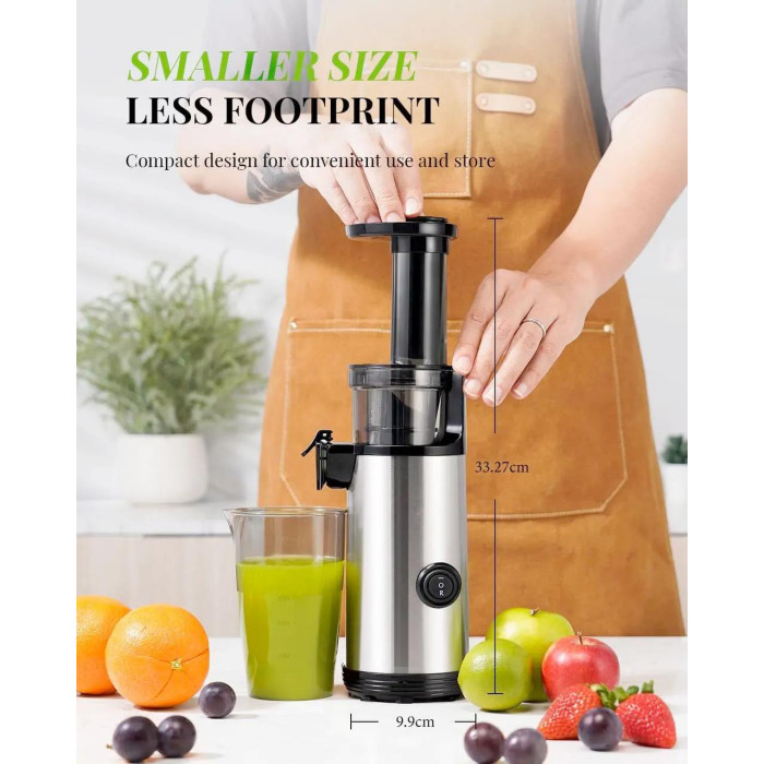 Соковитискач компактний електричний для фруктів та овочів Slow Juicer SJ-008
