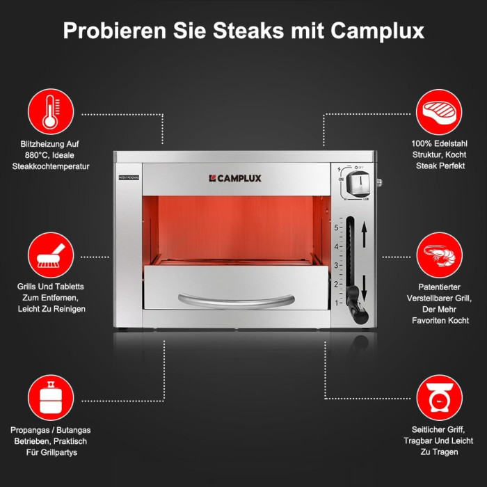 Газовий портативний гриль Camplux SG102