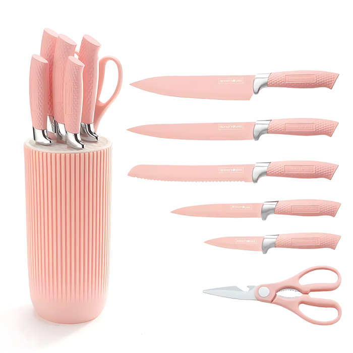 Набор кухонных ножей Royalty Line RL-NC07P Pink
