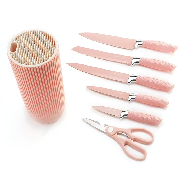 Набор кухонных ножей Royalty Line RL-NC07P Pink