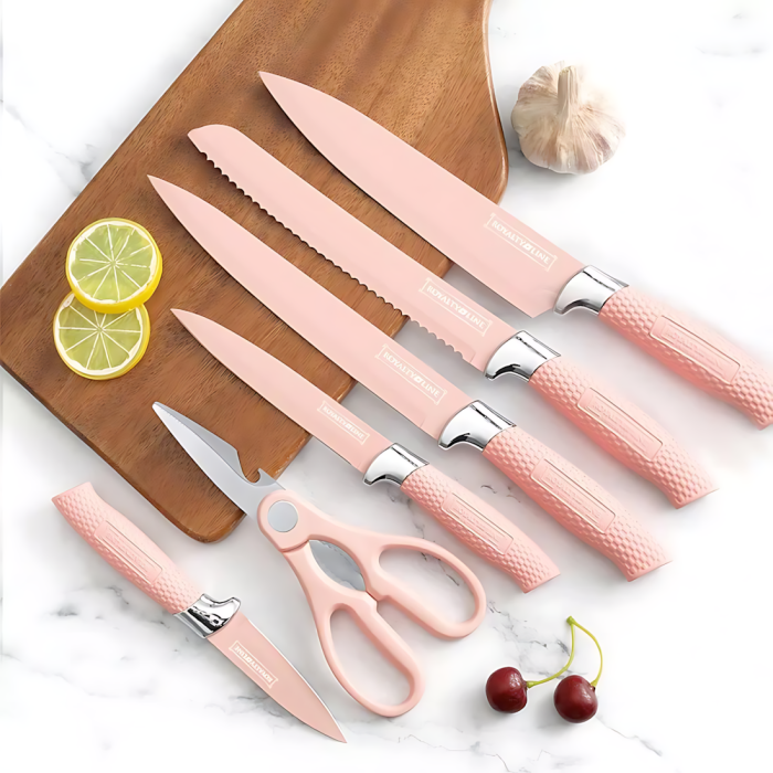Набор кухонных ножей Royalty Line RL-NC07P Pink