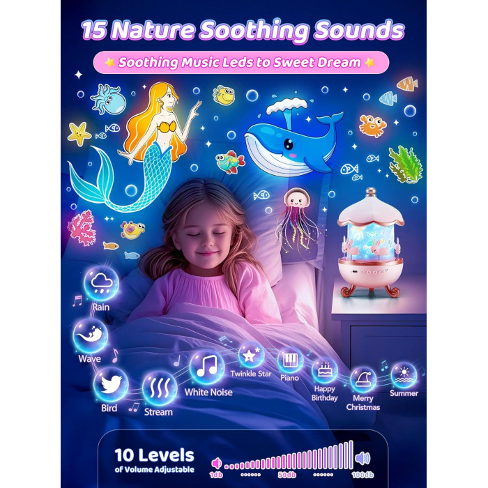 Дитячий світловий проектор-нічник WH-E11