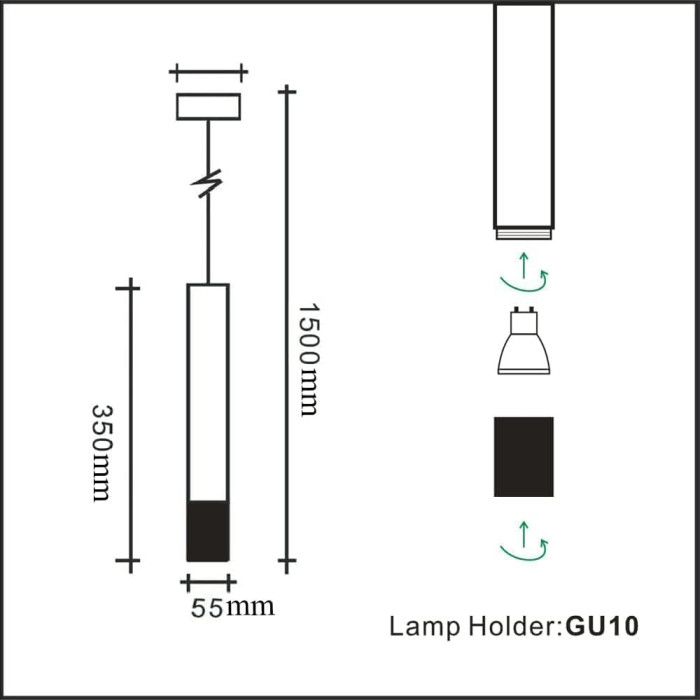 Підвісний світильник Ouglres GU10 Black