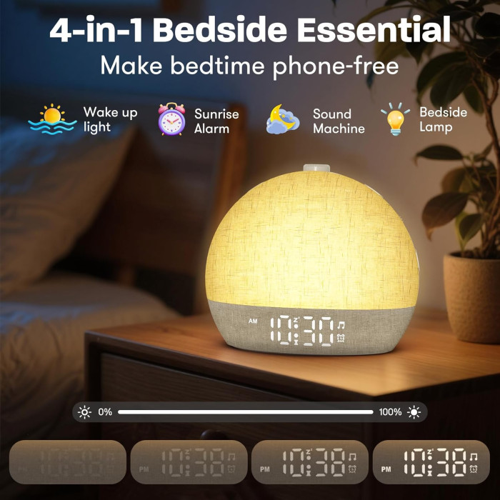Світловий будильник Wake Up Light BL50 з імітацією сходу із поступовим збільшенням яскравості