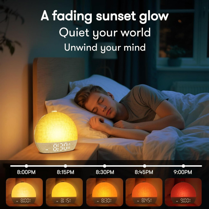 Світловий будильник Wake Up Light BL50 з імітацією сходу із поступовим збільшенням яскравості