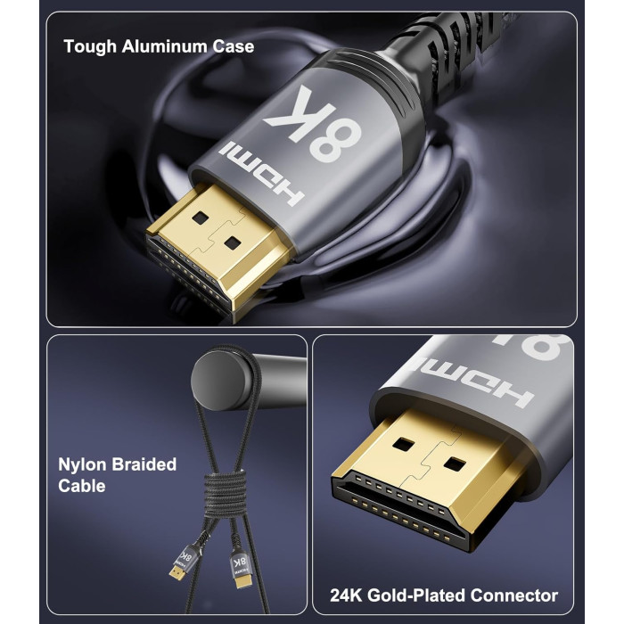 Кабель Sniokco 8K HDMI-HDMI V2.1 20м