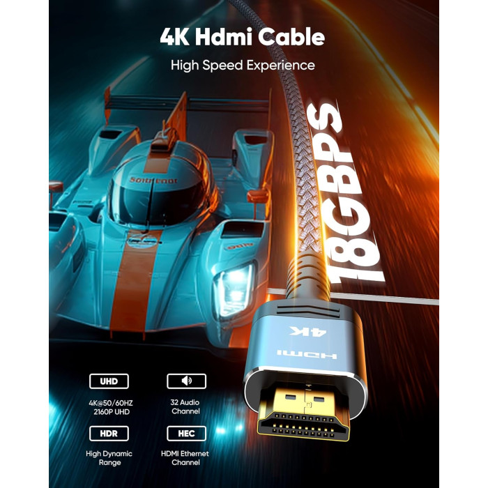 Кабель SNOWKIDS 4K HDMI-HDMI V2.0 10м