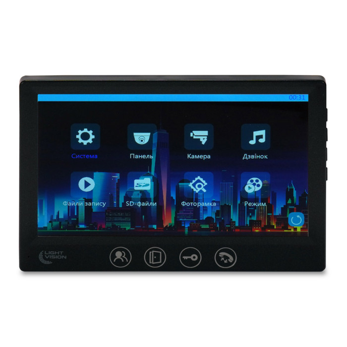 Відеодомофон 7" Light Vision AMSTERDAM FHD Black