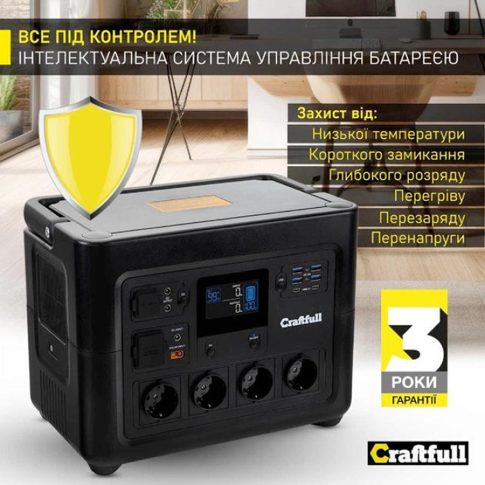 Портативна зарядна станція Craftfull Powerstation Fast Charge PS1800