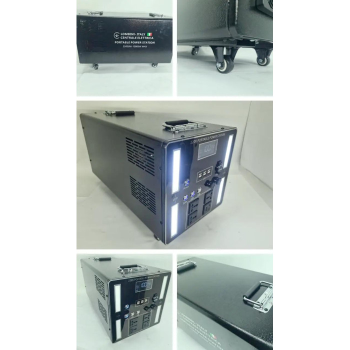 Зарядна станція на коліщатках LOMBINI S5000-10000W із швидкою зарядкою Чорний (Black)