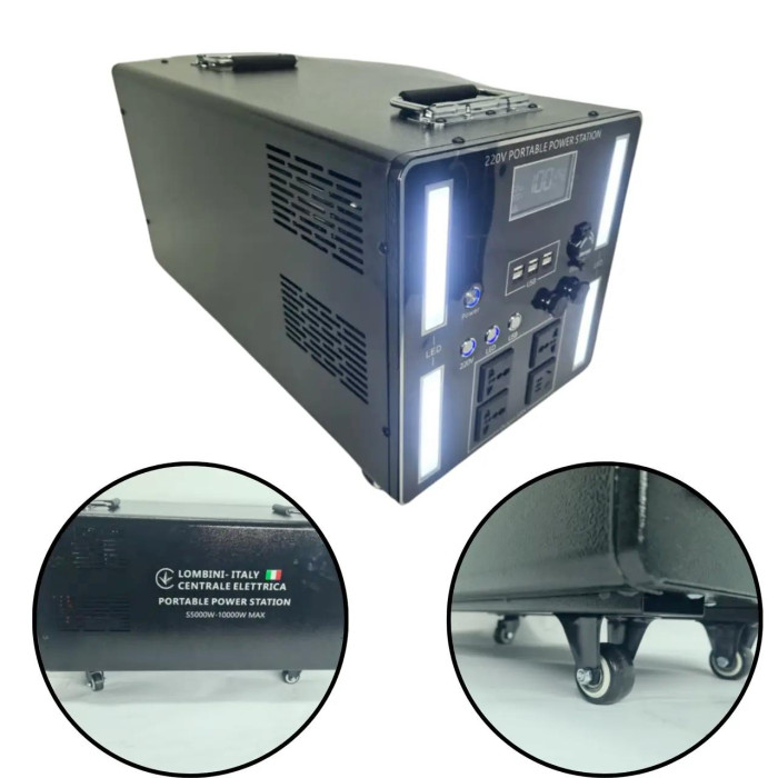 Зарядна станція на коліщатках LOMBINI S5000-10000W із швидкою зарядкою Чорний (Black)