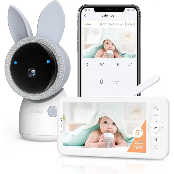 Видеоняня ARENTI 2K HD Baby Monitor White Б/У