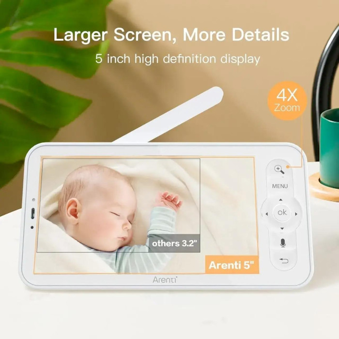 Видеоняня ARENTI 2K HD Baby Monitor White Б/У