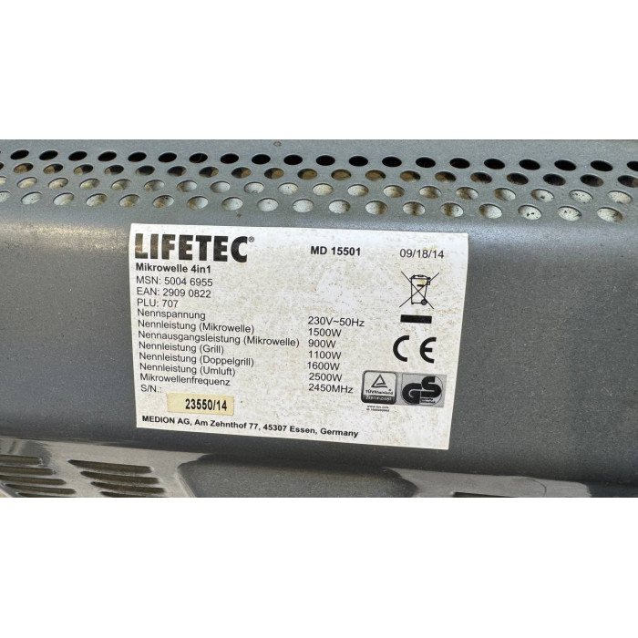 Мікрохвильова піч Lifetec MD 15501 Б/В