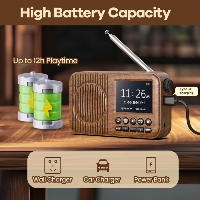 Портативне DAB/DAB Plus/FM радіо Arafuna DR112T