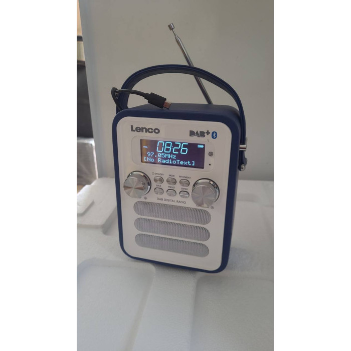 DAB+/FM радіоприймач Lenco PDR-050BU з Bluetooth та функцією портативної акустики Б/В