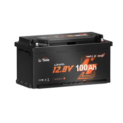 Акумуляторна батарея літій-залізо-фосфатна з Bluetooth 12.8В 100А·год LiFePO4 LiTime H190 L12V100-100-H190-BT-4-AC150
