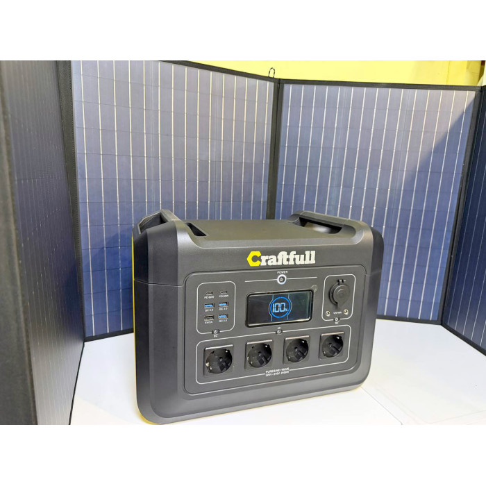 Зарядна станція Craftfull CP-2400 із сонячною панеллю