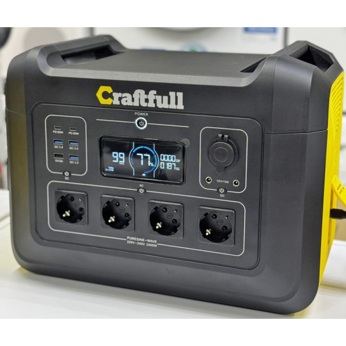 Зарядна станція Craftfull CP-2400 із сонячною панеллю