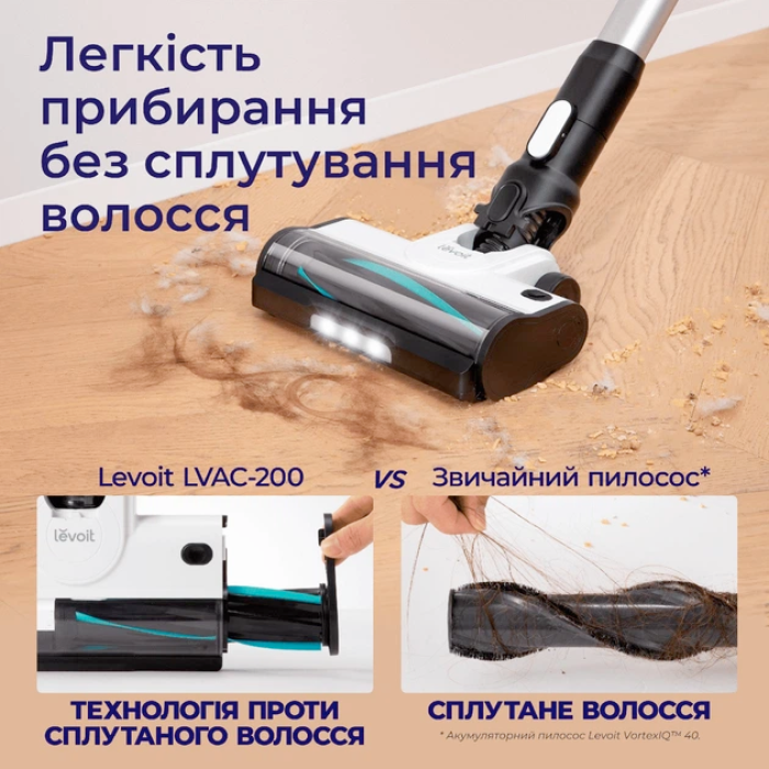 Вертикальний акумуляторний пилосос LEVOIT LVAC-200