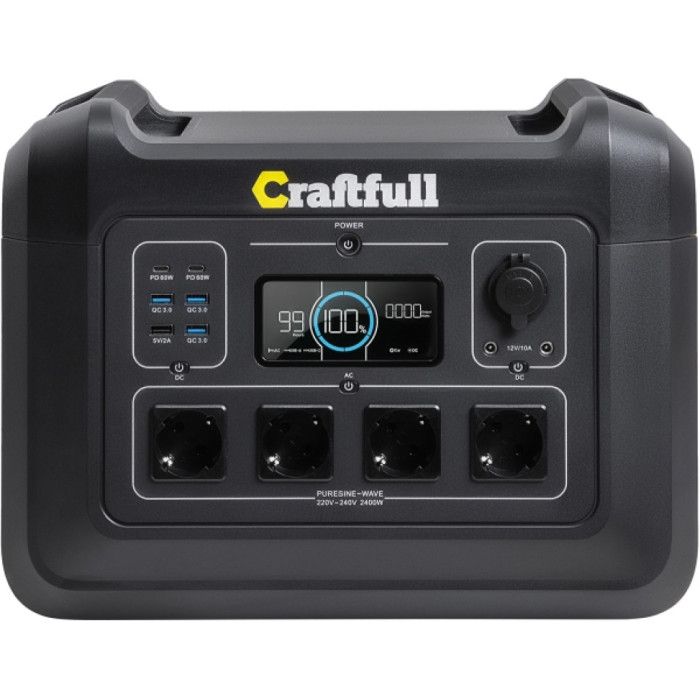 Зарядна станція Craftfull CP-2400 із сонячною панеллю