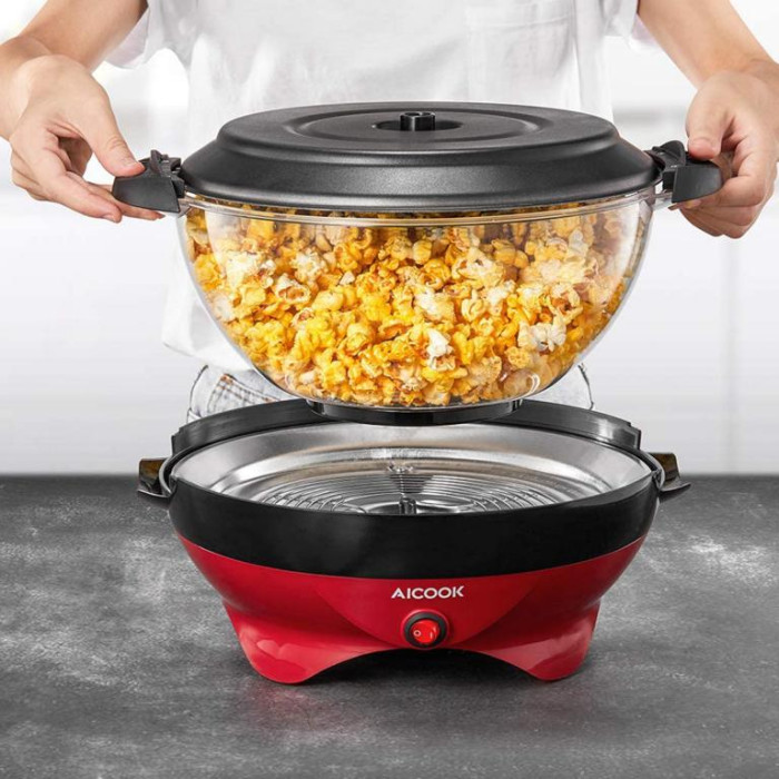 Домашня попкорниця електрична Aicook RH-906 Red