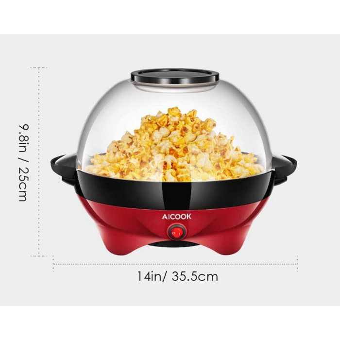 Домашня попкорниця електрична Aicook RH-906 Red