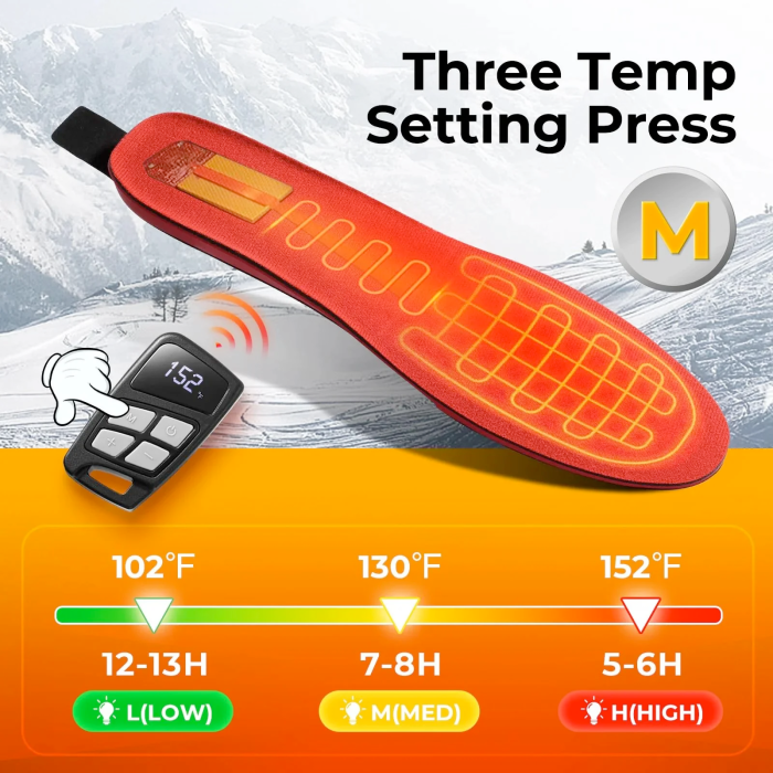 Устілки з підігрівом бездротові Heating Insoles з пультом керування Чорний (Black)