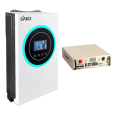 Комплект резервного живлення: гібридний інвертор Sako SUNON V 6.5KVA/6200W/48V+120A MPPT та акумуляторна батарея Power Queen P51.2V100-100-COM-16-S3U