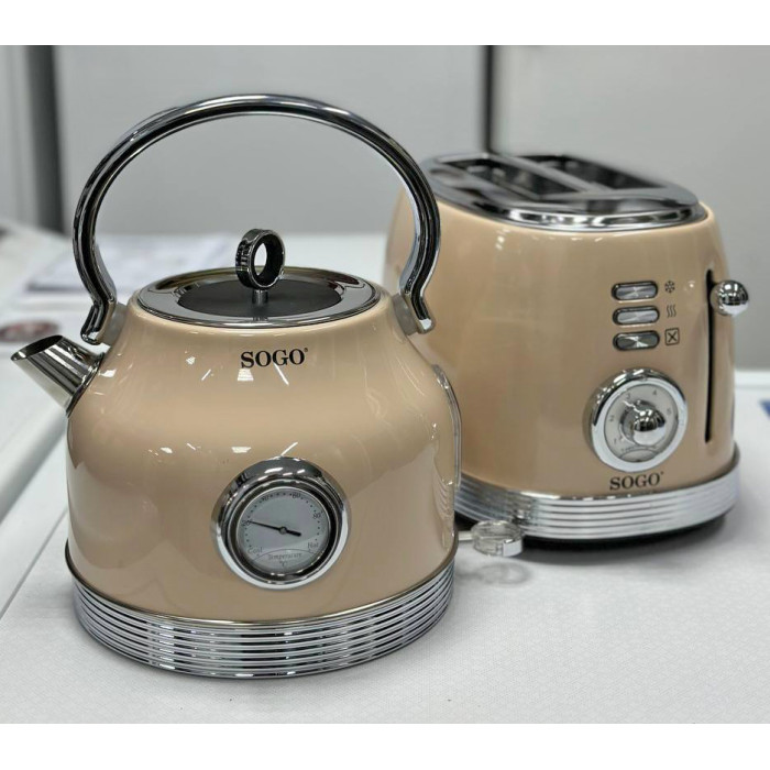Тостер у стилі ретро SOGO TOS-SS-5470 Beige з нержавіючої сталі