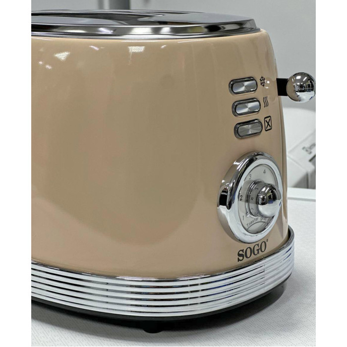 Тостер у стилі ретро SOGO TOS-SS-5470 Beige з нержавіючої сталі