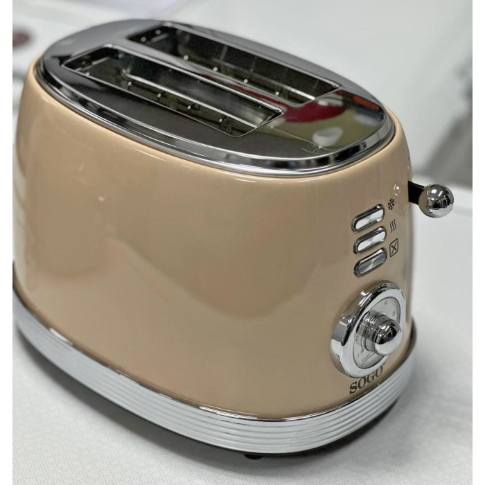 Тостер у стилі ретро SOGO TOS-SS-5470 Beige з нержавіючої сталі