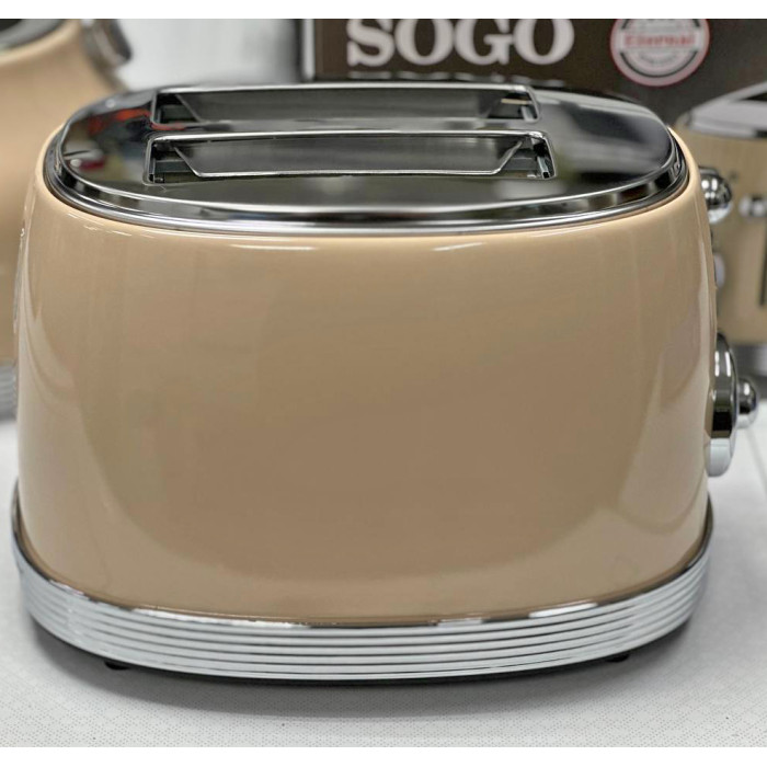 Тостер у стилі ретро SOGO TOS-SS-5470 Beige з нержавіючої сталі