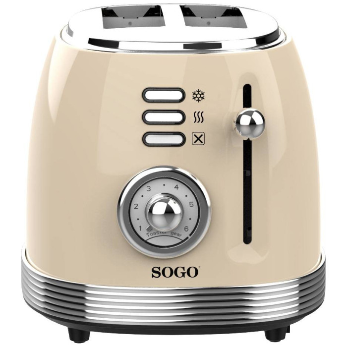 Тостер у стилі ретро SOGO TOS-SS-5470 Beige з нержавіючої сталі