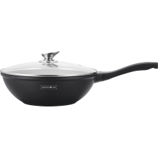 Мармуровий вок Royalty Line RL-BW28M Black зі скляною кришкою