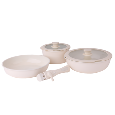 Набір посуду з кришками Zilan ZLN0965 Beige