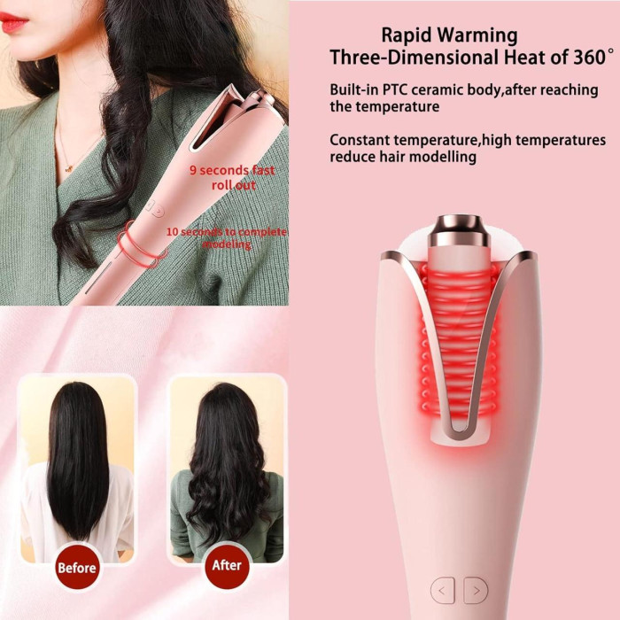 Автоматична плойка для волосся Automatic Hair Curler XN-389 Pink