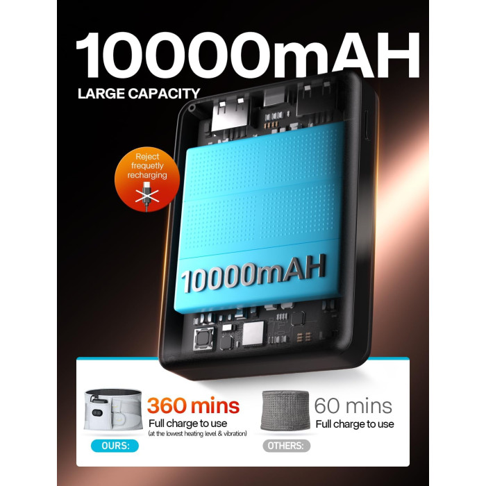 Масажний пояс ALLJOY AJHV2E10 з підігрівом, вібрацією та акумулятором