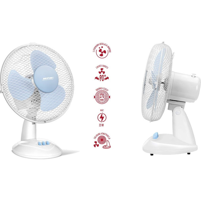 Вентилятор настільний MPM MWP-23 White