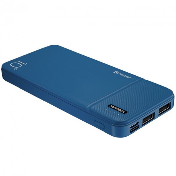 Повербанк (УМБ) внешний аккумулятор TRACER 10000 mAh 2A Slim Blue