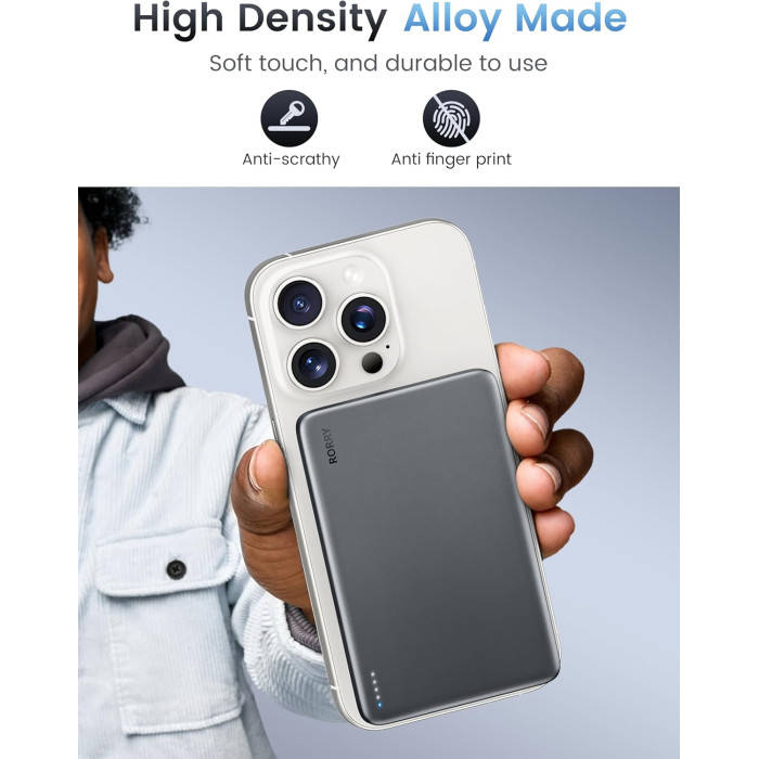 Портативний магнітний повербанк RORRY D14 5000mAh MagSafe Power Bank Ultra Slim