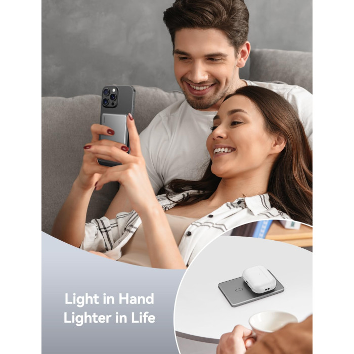 Портативний магнітний повербанк RORRY D14 5000mAh MagSafe Power Bank Ultra Slim