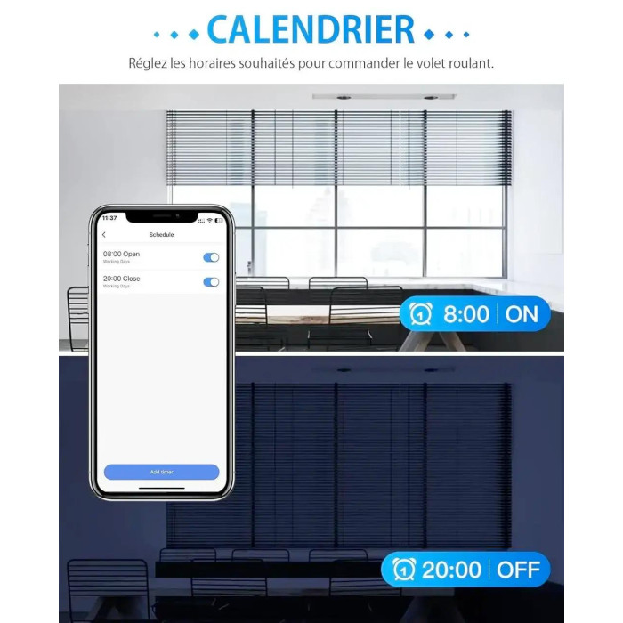 Розумний перемикач для ролет та жалюзі ALLEVOI CS01 6PCS White