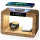 Багатофункціональна настільна лампа-будильник Bamboo 6955 з бездротовим зарядним пристроєм