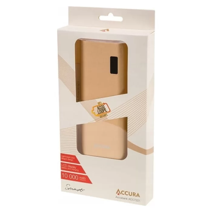 Зовнішній акумулятор (УМБ) Accura Accubank ACC7221 10000mAh Gold